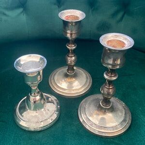 Silver candlestick holders vintage